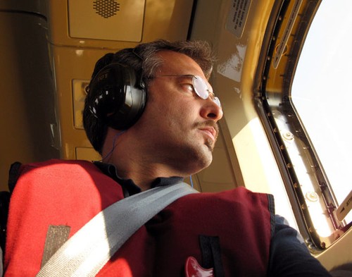 Lead scientist Richard Camilli is taken by helicopter to Deepwater Horizon site to perform measurements. &copy; Andy Bowen | Woods Hole Oceanographic Institution http://www.whoi.edu/